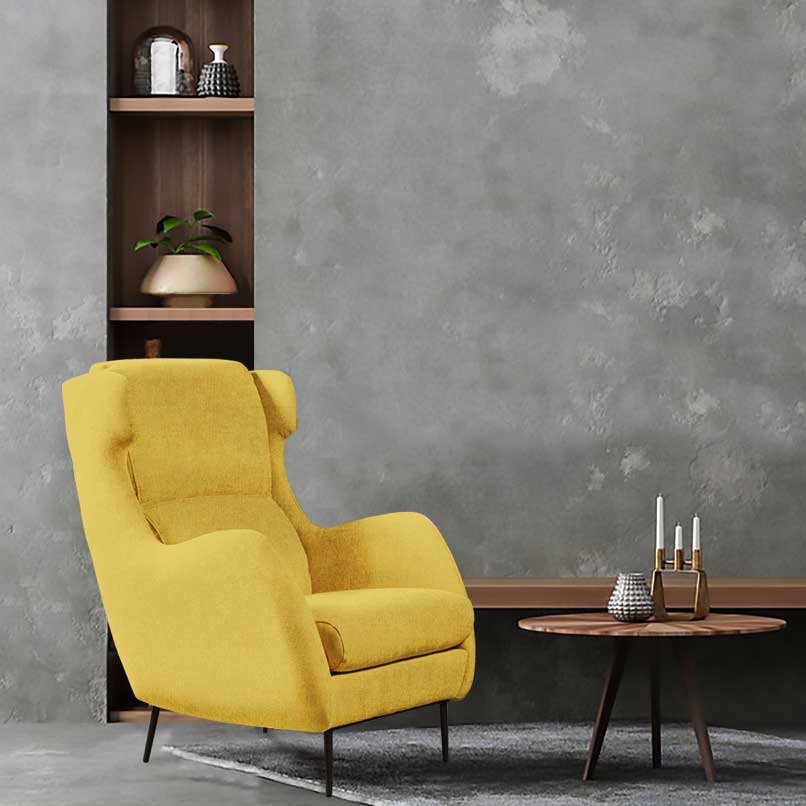 Sillón Divanes Cloe, butaca amarilla.